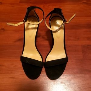 Ralph Lauren Heeled Sandals * Black * Suede * Size 8.5 * NWOT/B